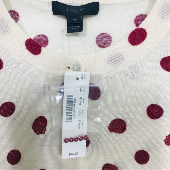 J Crew Jackie Sequin Polka Dot Cardigan NWT - Picture 4 of 4